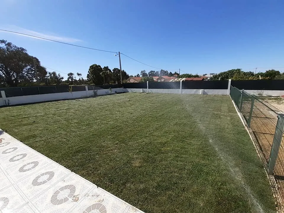 Relvado em tapete e sistema de rega - 350m²